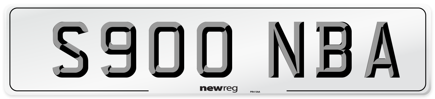 S900 NBA Number Plate from New Reg